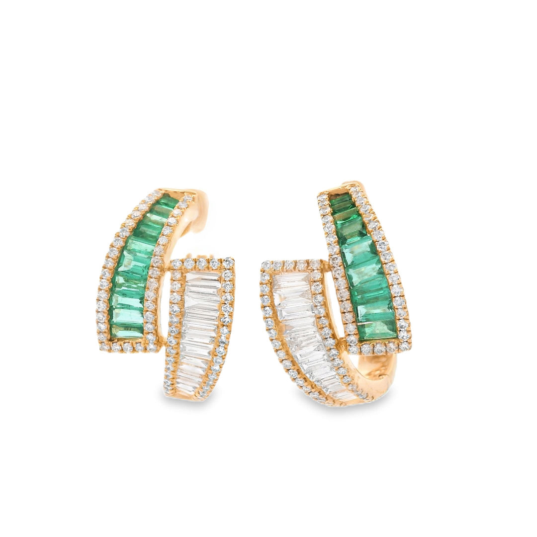 Diamond & Emerald Statement Hoops