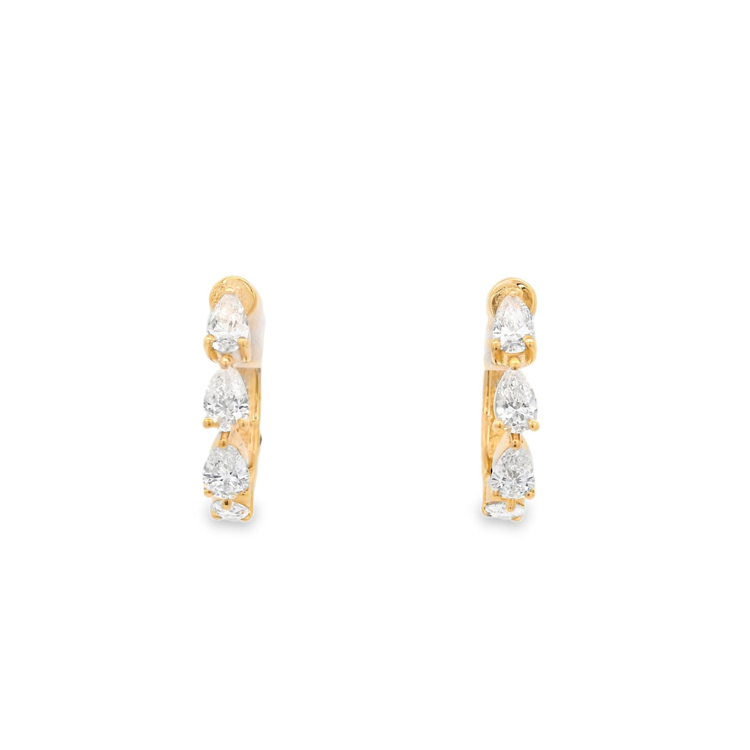 Classic Pear Diamond Hoops