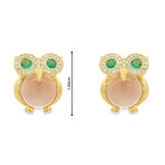 Load image into Gallery viewer, Rose-Quartz Owl Earrings

