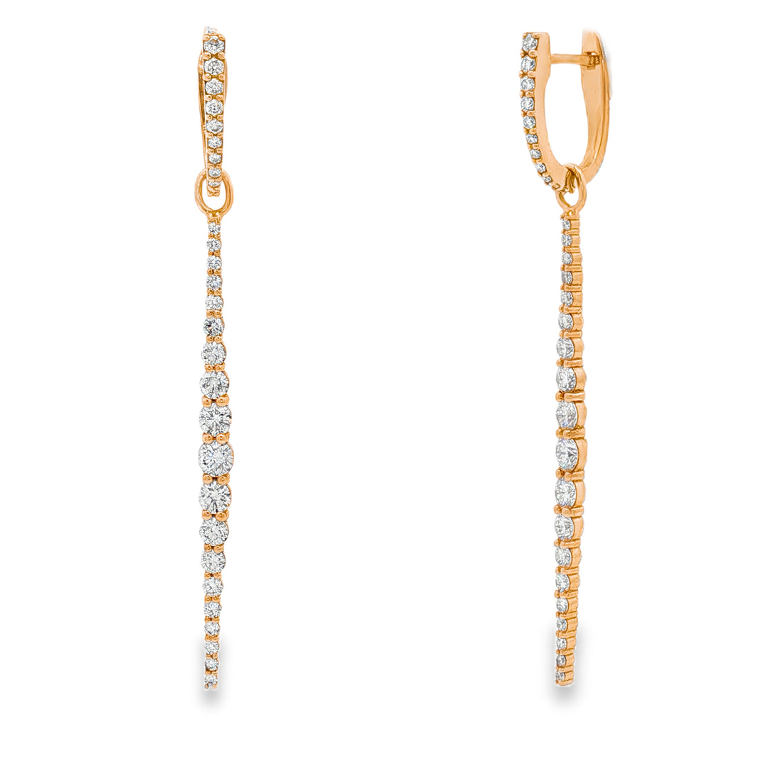 Detachable Diamond Row Earrings