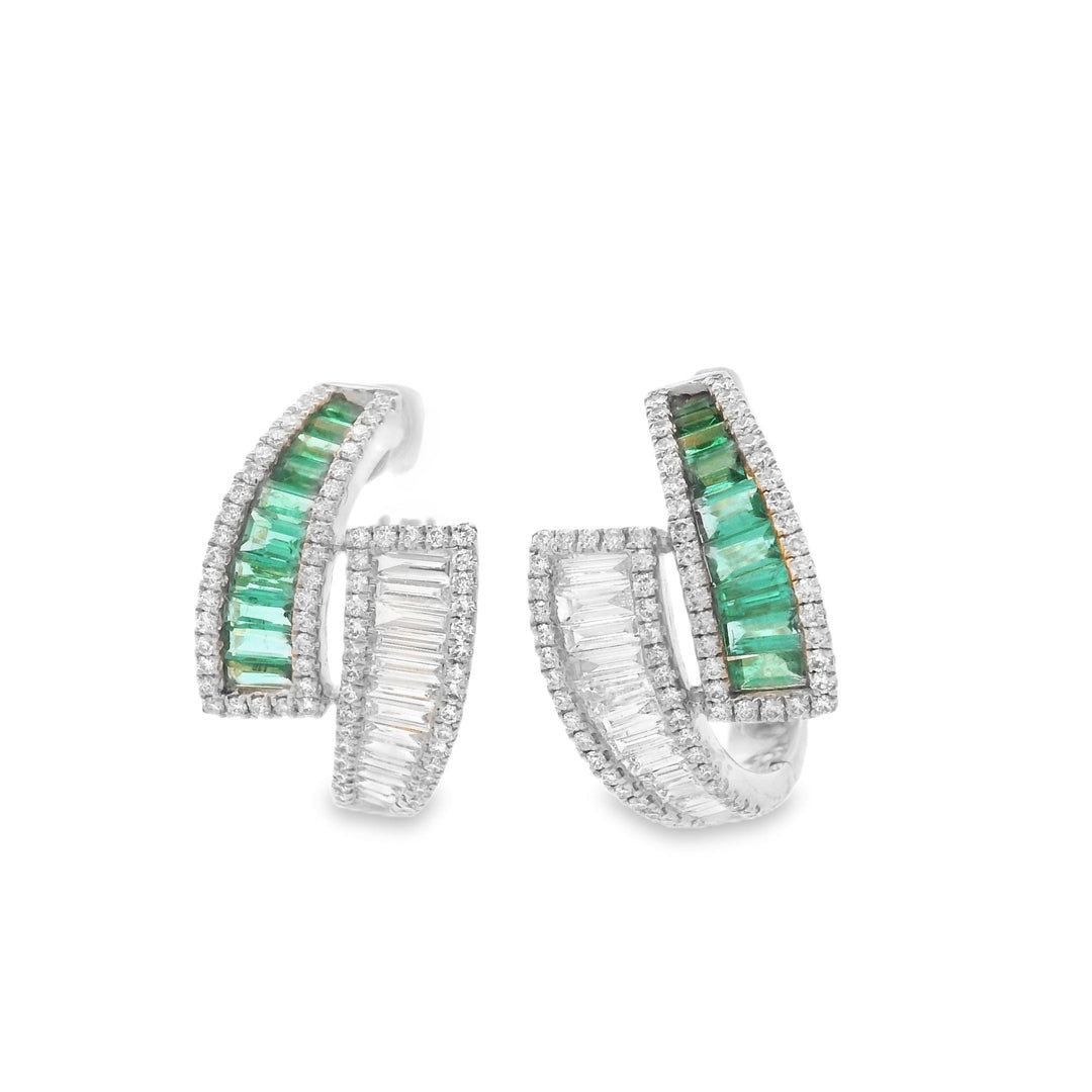 Diamond & Emerald Statement Hoops