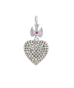 Load image into Gallery viewer, Dove &amp; Brown Diamond Heart Pendant
