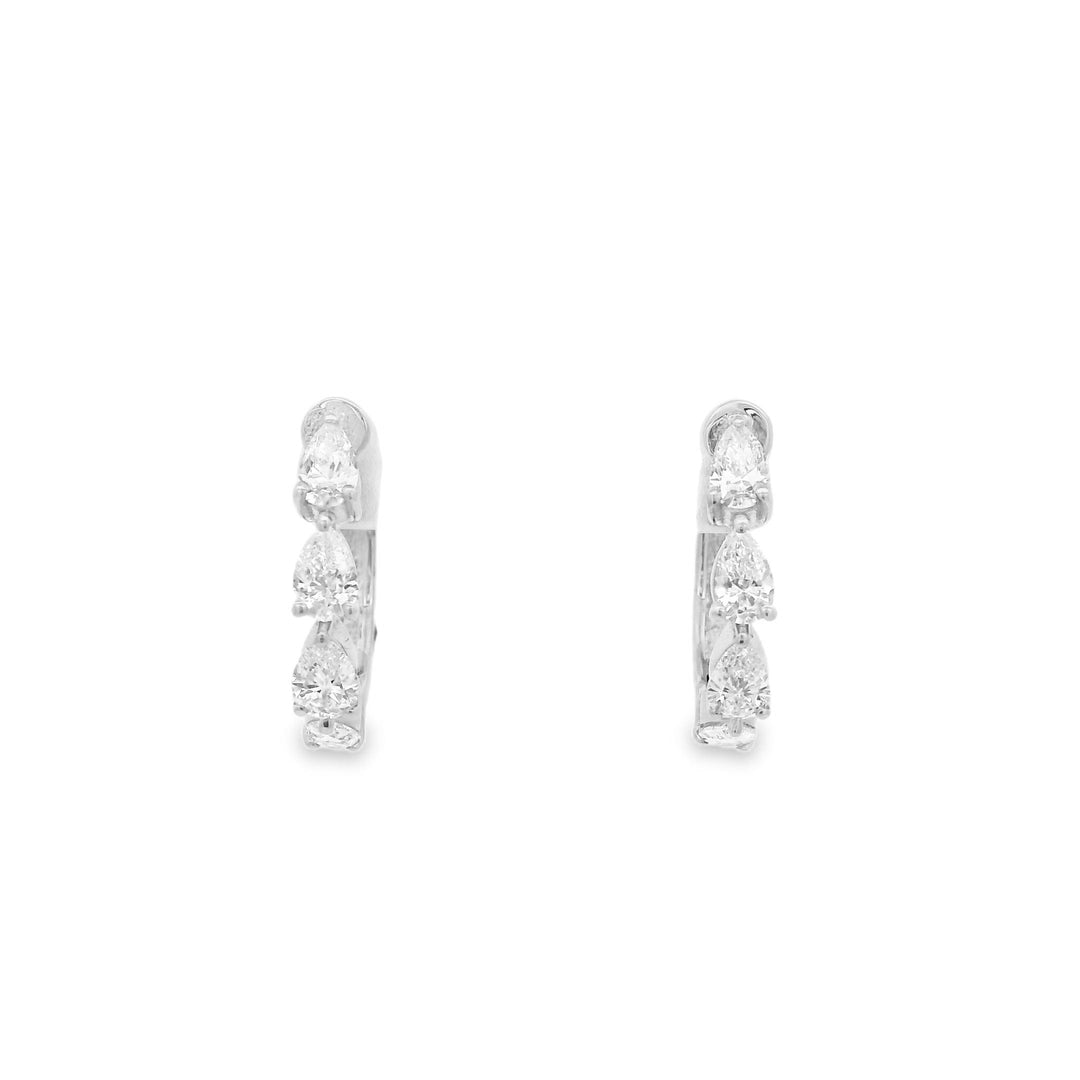 Classic Pear Diamond Hoops