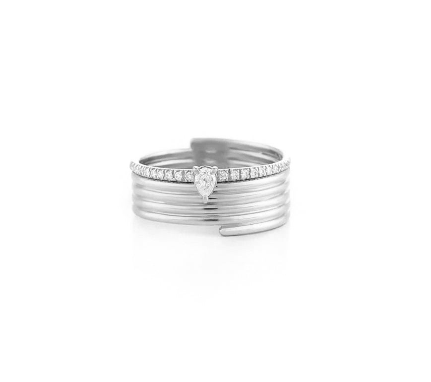 Pear Diamond Band Ring