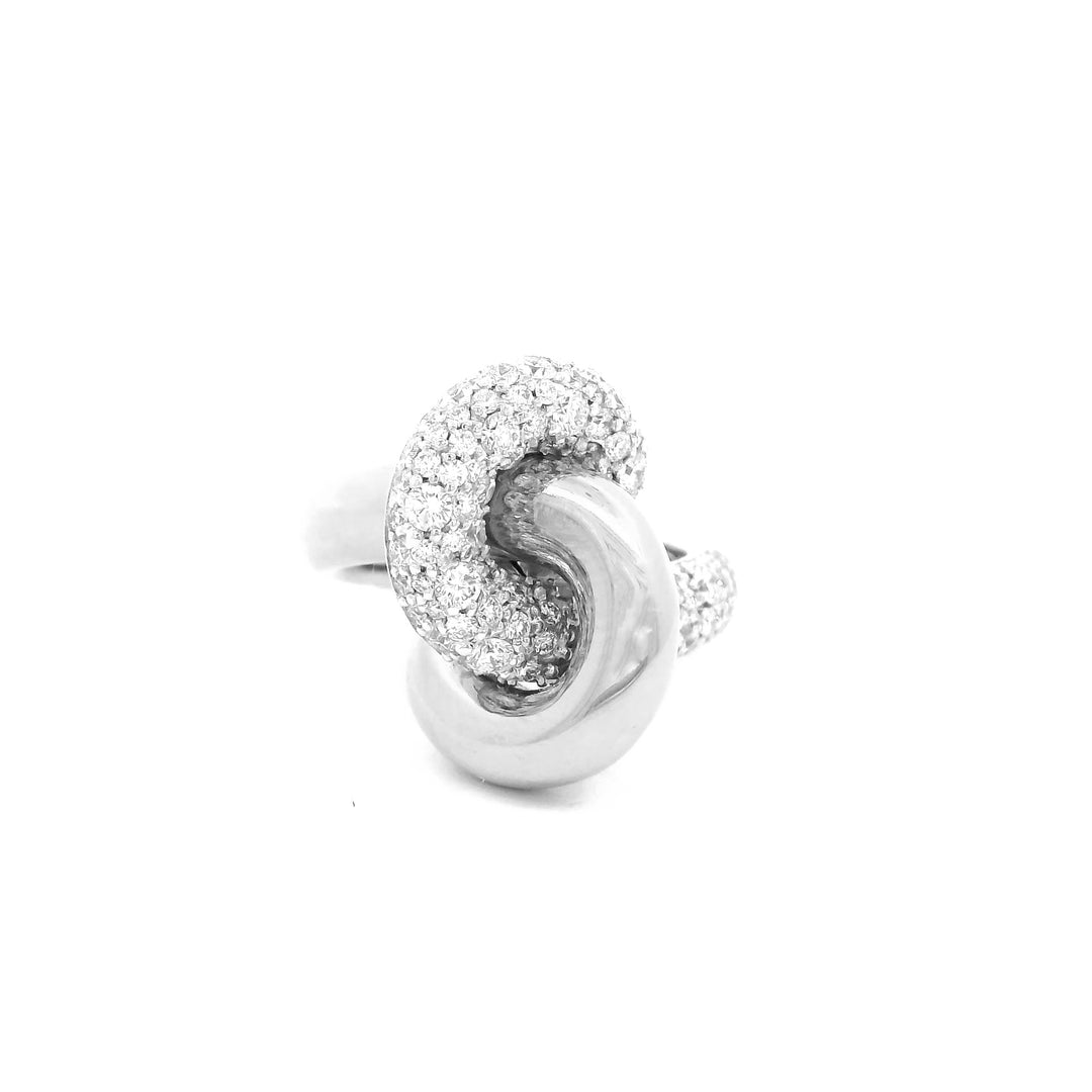 Interlocked Gold and Diamond Ring