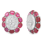 Load image into Gallery viewer, Oval Rubies Diamond Earrings
