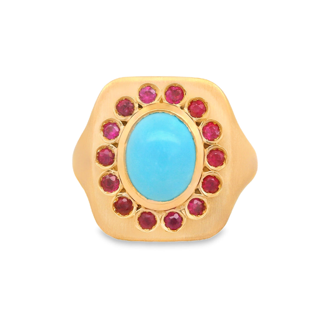 Ruby Bloom Signet Ring