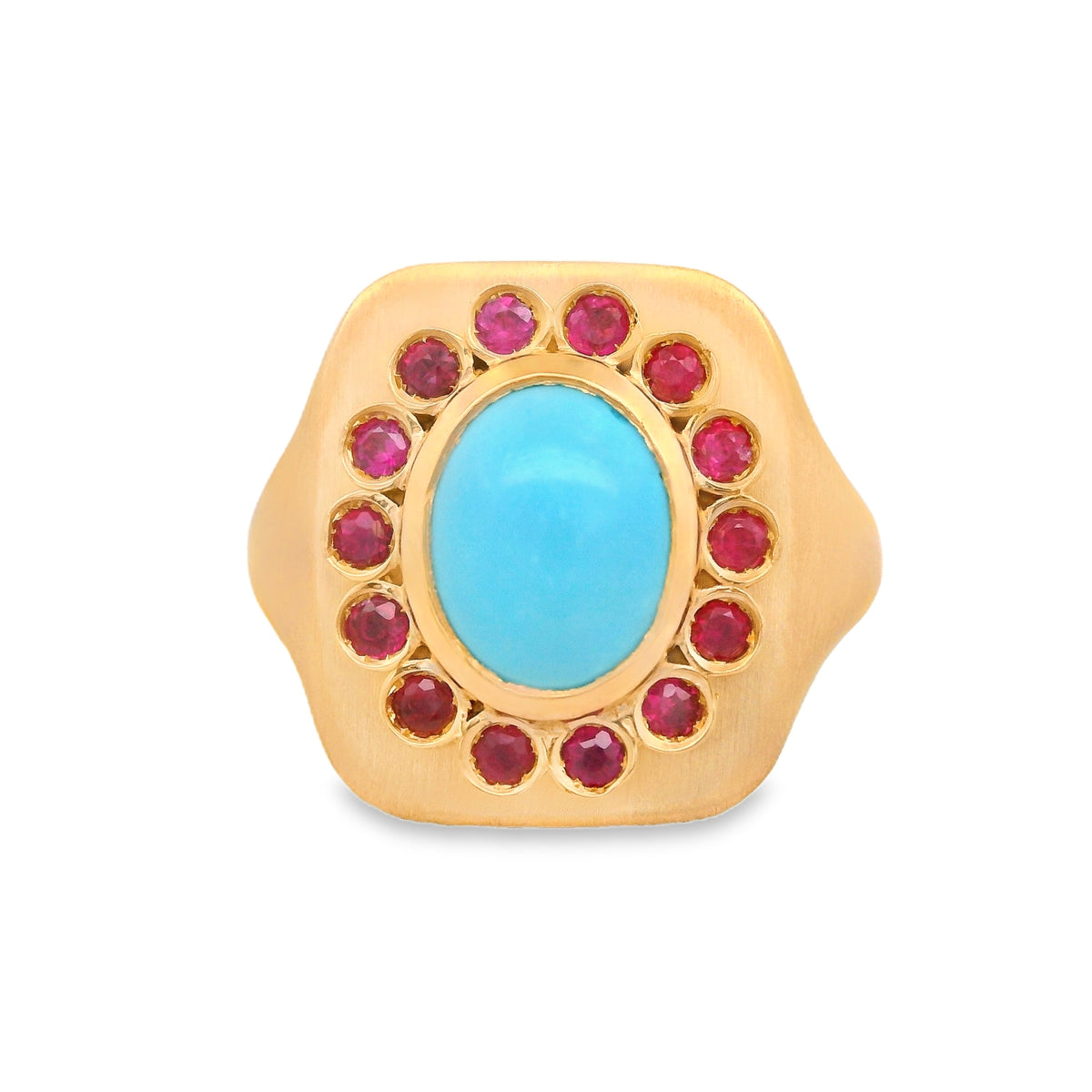 Ruby bloom signet ring