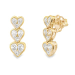 Load image into Gallery viewer, Triple-Heart Illusion Diamond Earrings
