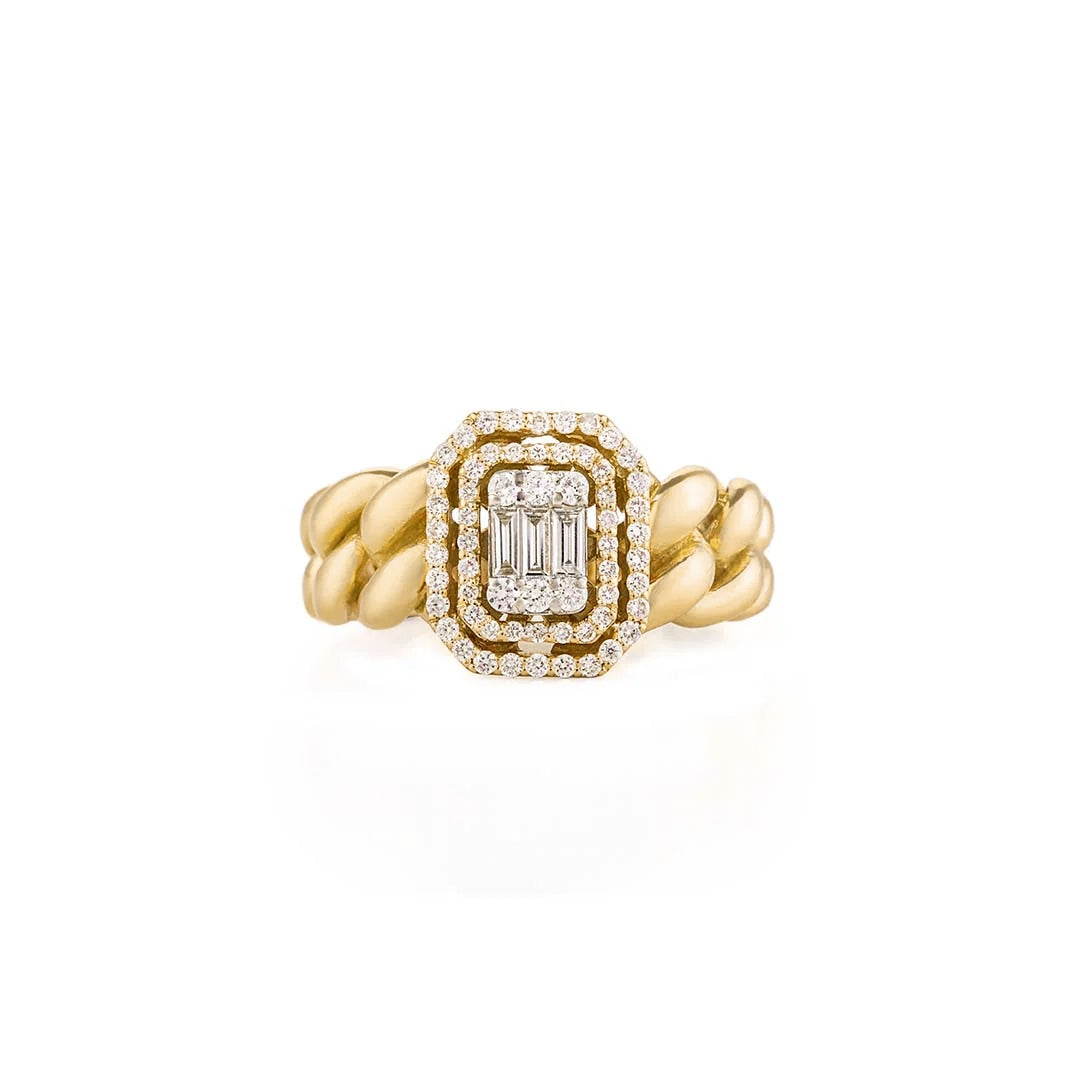 Chain Baguette Illusion Ring