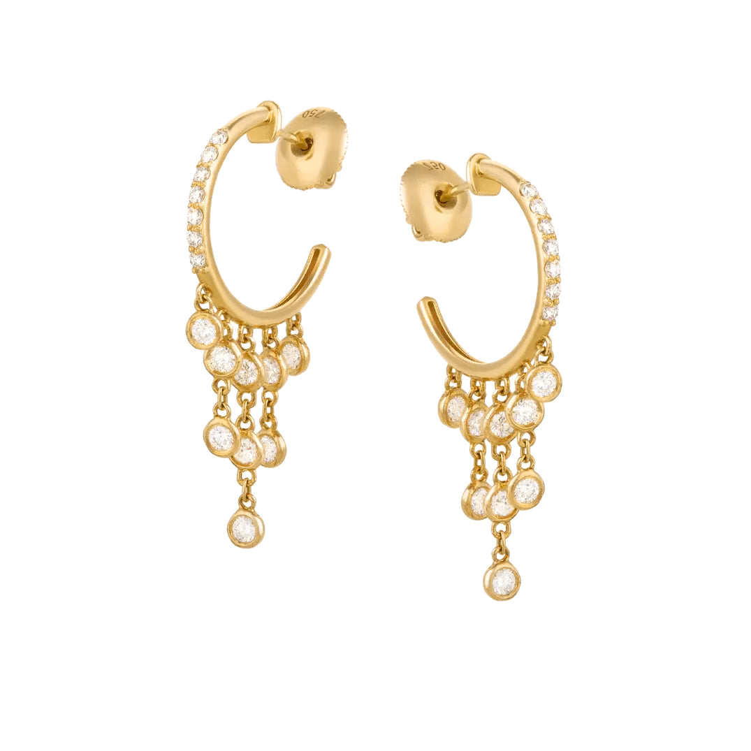 Dripping Diamond Hoops