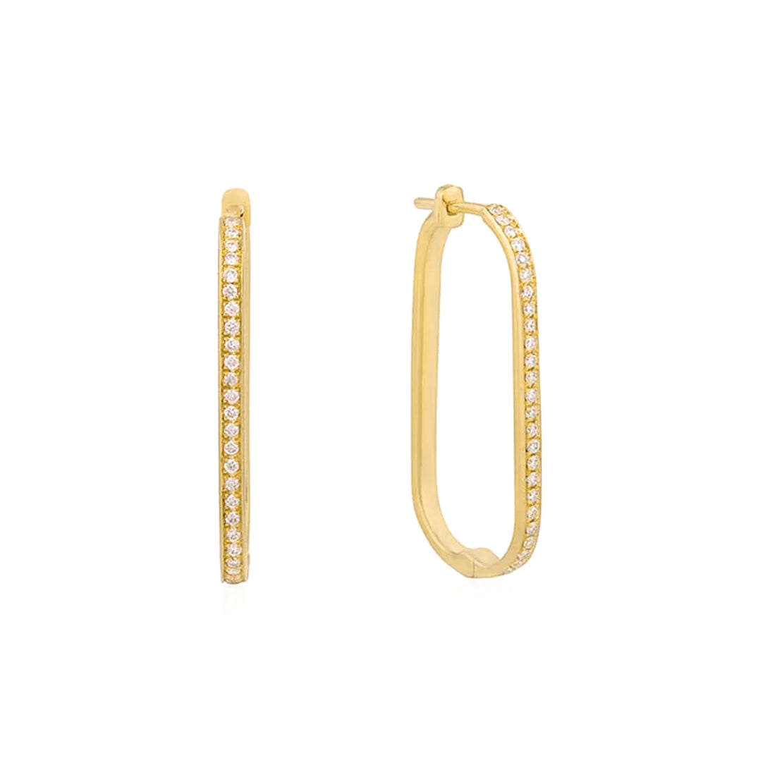 Single Row Rectangular Hoops Medium Size